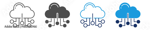 cloud computing icon set with multi style