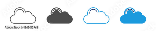 cloud icon set with multi style