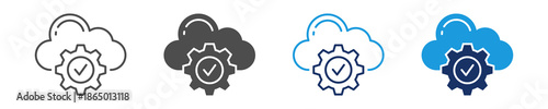 cloud service icon set with multi style