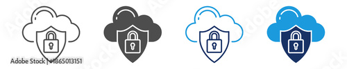 cloud safety icon set with multi style