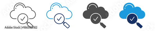 cloud search icon set with multi style