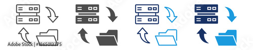data migration icon set with multi style