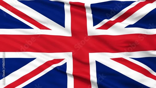 Uk flag waving against a white background