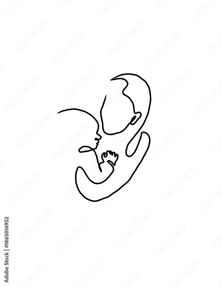 Obraz premium Mother holding sleeping child