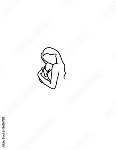 Mother holding sleeping child