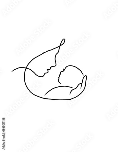 Mother holding sleeping child
