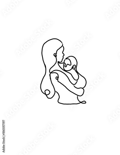 Mother holding sleeping child