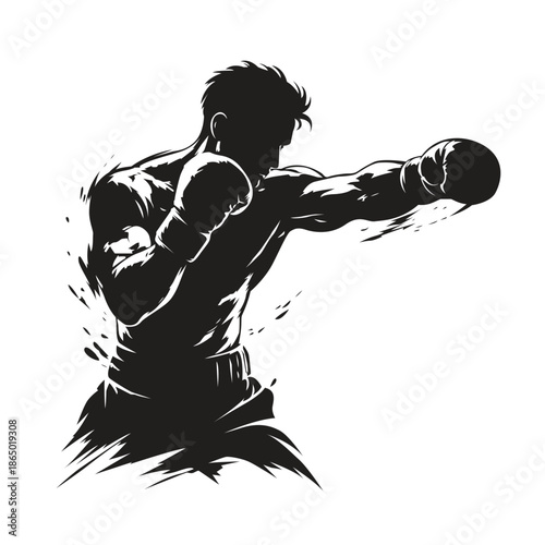 silhouette of a man boxing