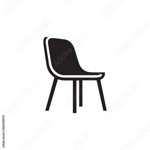 Simple Chair Vector Icon – Minimal Furniture Outline Illustration