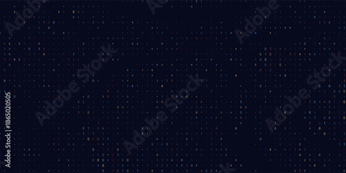 Abstract Technology Machine Code Background. Random Binary Hexadecimal Code. Matrix with Digits. Vector Illustration. Hacking, Cryptography, Malware, Reverse Engineering, Data Analysis Backdrop.