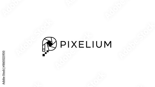 Pixeljum Logo Design with Camera Icon.