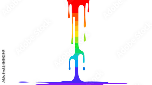 Rainbow Col Page Col Dripping Paint Liquid.