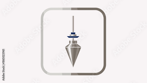 Silver Plumb Bob Icon Symbol Tool.
