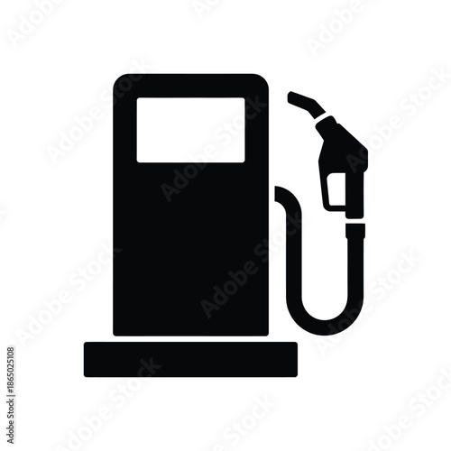 Simple black and white illustration of a gas pump for fuel station