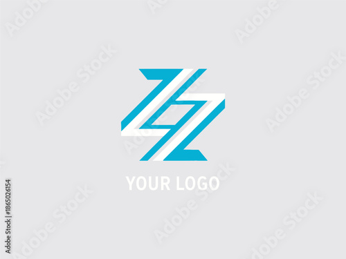 Modern Blue Logo Design Template.