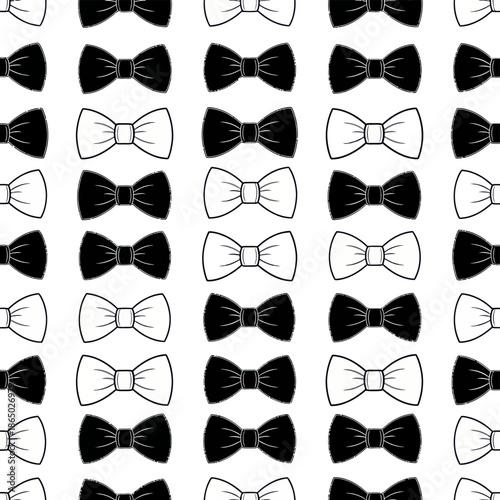 Seamless Pattern of Bow Ties - A Classic and Elegant Design.