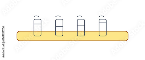 Beer Flight Tasting Vector with Craft Beer Glasses on Wooden Board
