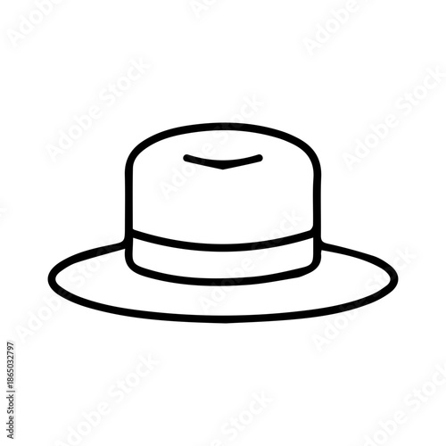 Classic Fedora Hat Outline