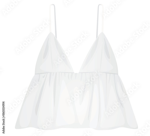 White strap t shirt. vector illustration