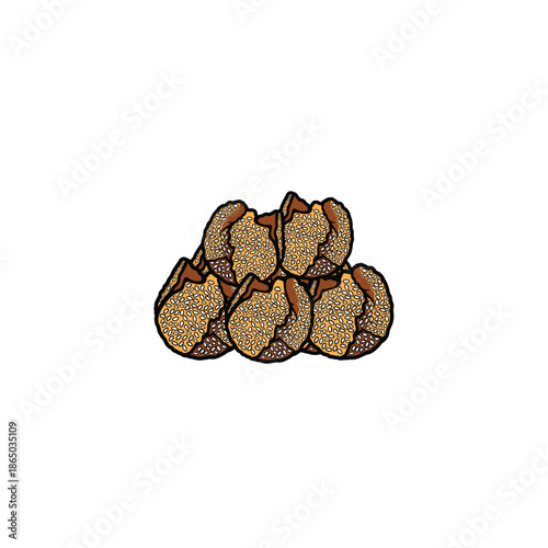 laughing sesame balls vector illustration