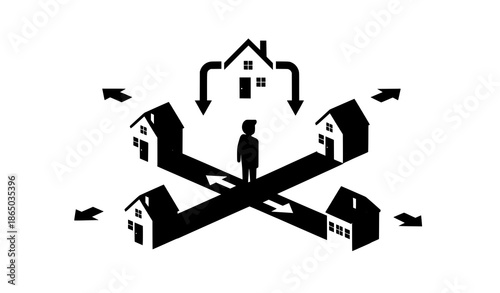 Finding the perfect new home concept vector illustration for property search