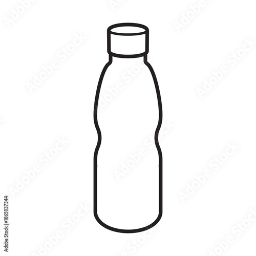 Plastic Bottle Outline Icon – Minimal Beverage Container