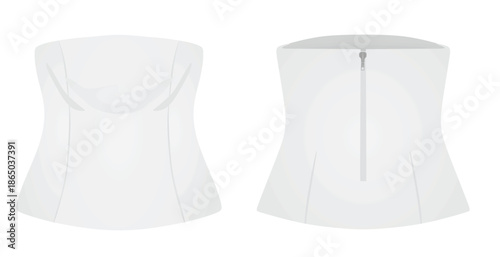 White crop sleeveless t shirt. vector illustration