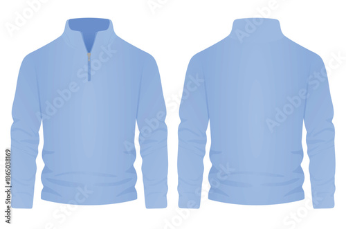 Blue fleece long sleeve. vector