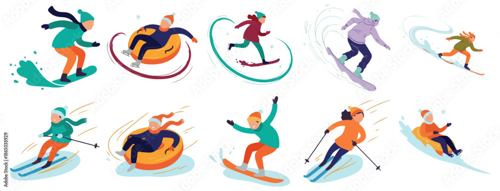 Obraz premium Winter Sports Activities SET
