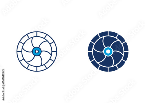 Hydro Turbine Icon Set Multiple Style Collection