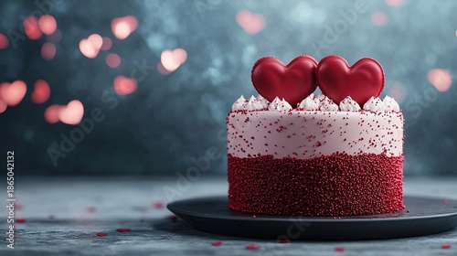 Virtual valentine's celebration heart-shaped cake online event festive atmosphere digital experience