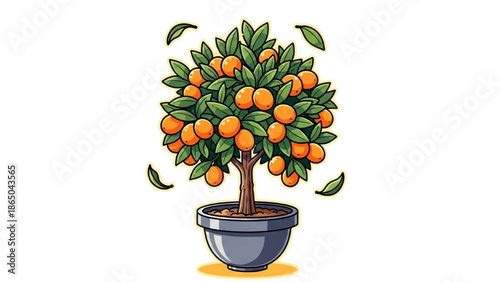 Potted Kumquat Tree for Lunar New Year