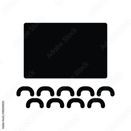 cinema theatre solid icon vector design good for web or mobile app