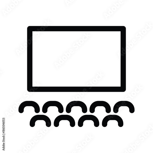 cinema theatre outline icon vector design good for web or mobile app