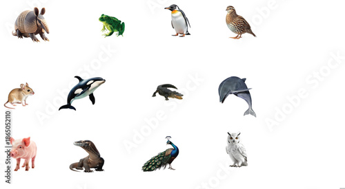 Collection of isolated black vector bird silhouettes featuring flying seagulls, pigeons, and sparrows for nature and wildlife design