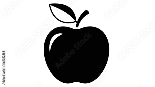 Fresh Whole Apple Fruit with Leaf Healthy Food on an Isolated White Background