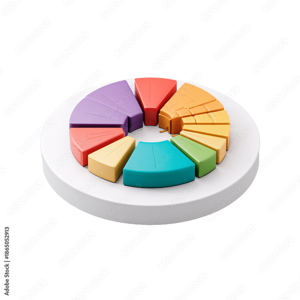 Obraz premium Pie Chart with Segments PNG