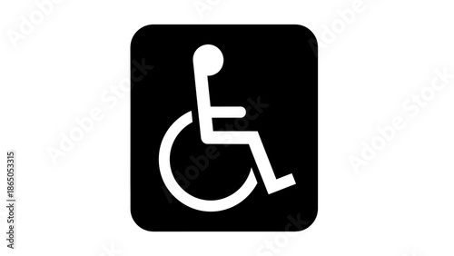 Wheelchair Access Disability Symbol on Isolated White Background