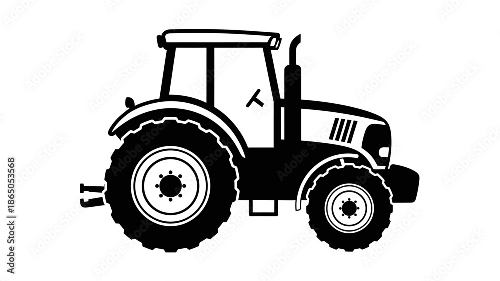 Obraz premium Heavy-Duty Agricultural Tractor for Farming and Rural Work, isolated white background