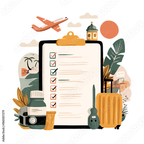 Travel Itinerary Checklist PNG