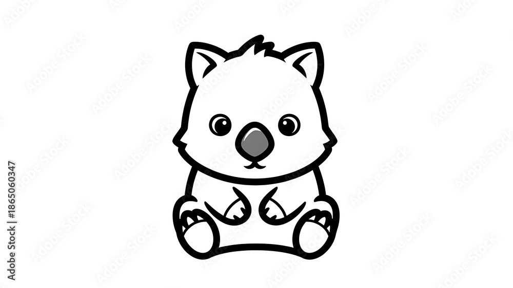 Obraz premium Adorable Cartoon Koala Sitting Illustration.
