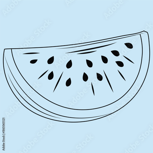 Watermelon Slice Hand Drawn Icon fruit food
