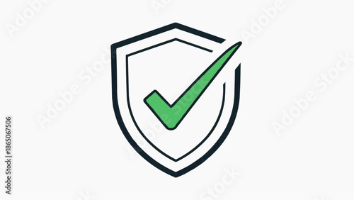 Secure Shield with Green Checkmark Icon Symbolizing Comprehensive Protection, Digital Verification, and Assured Trust for Online Safety and Data Security