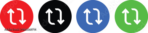 repost icon red, black, blue, green vector