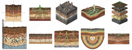 Soil Layer Root Diagrams SET