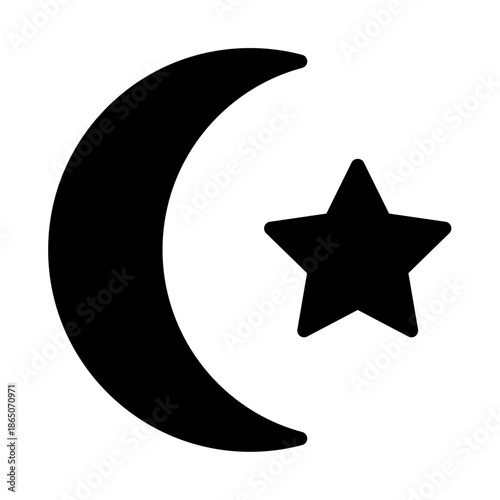 black crescent and star icon
