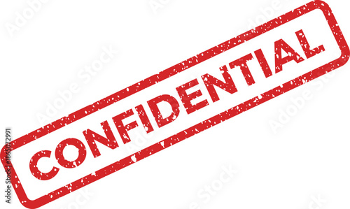 Authentic Red Confidential Stamp Symbolizing Restricted Access and Private Information