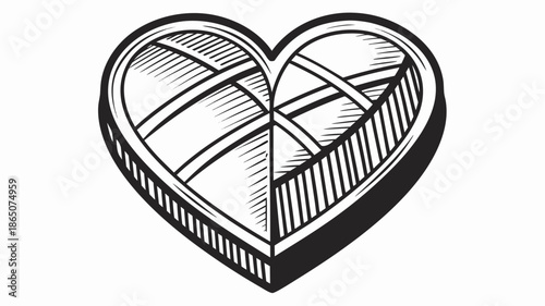 Heart shaped volleyball with stylish lines and shadows