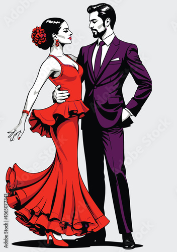 048-06-Elegant couple performing a passionate dance, expressing romance and intimacy