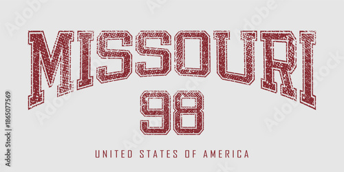 Retro typography university united states state vintage slogan print, 
highlighted grunge texture for graphic t-shirt or sweatshirt hoodie - Vector